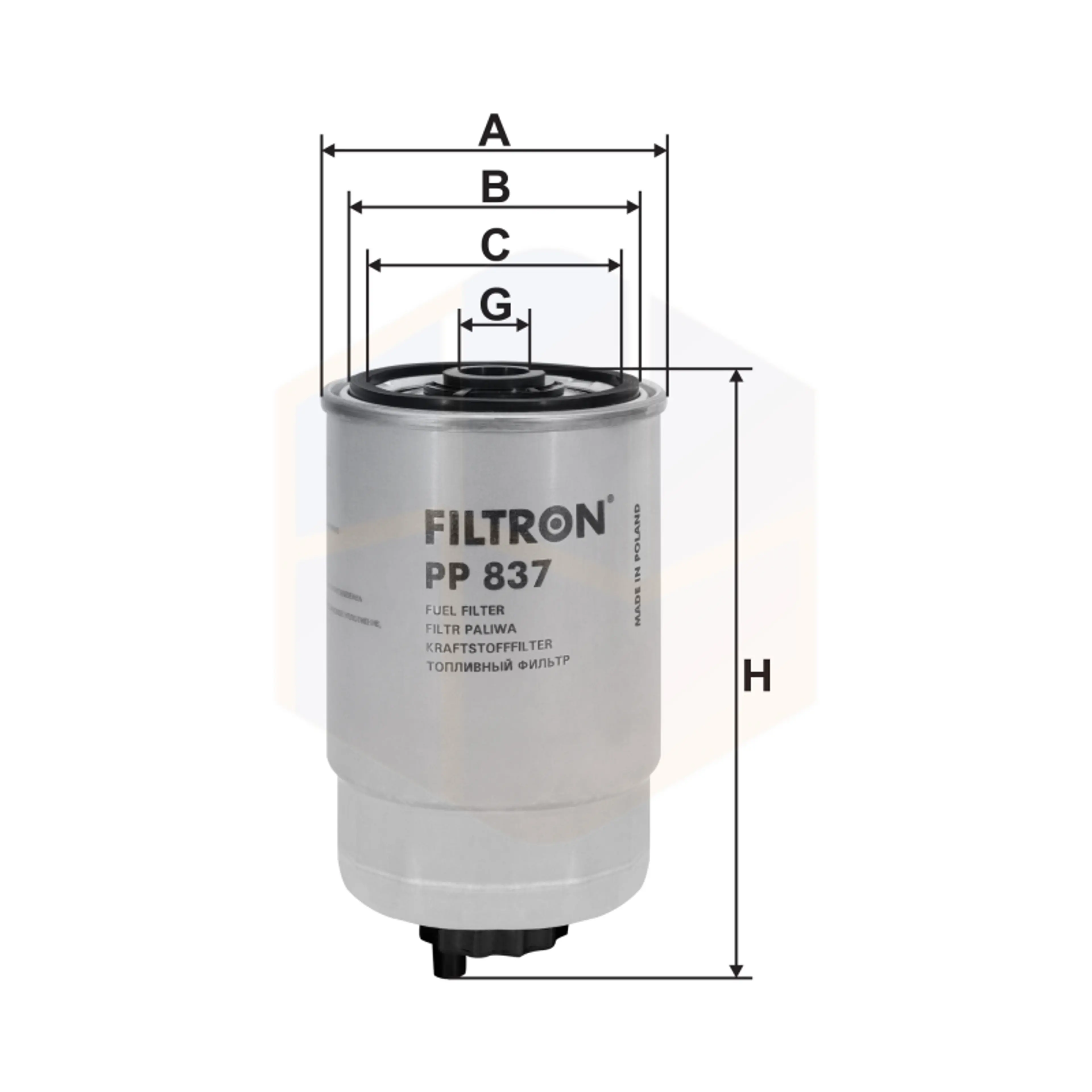 FILTRO COMBUSTIBLE PP 837