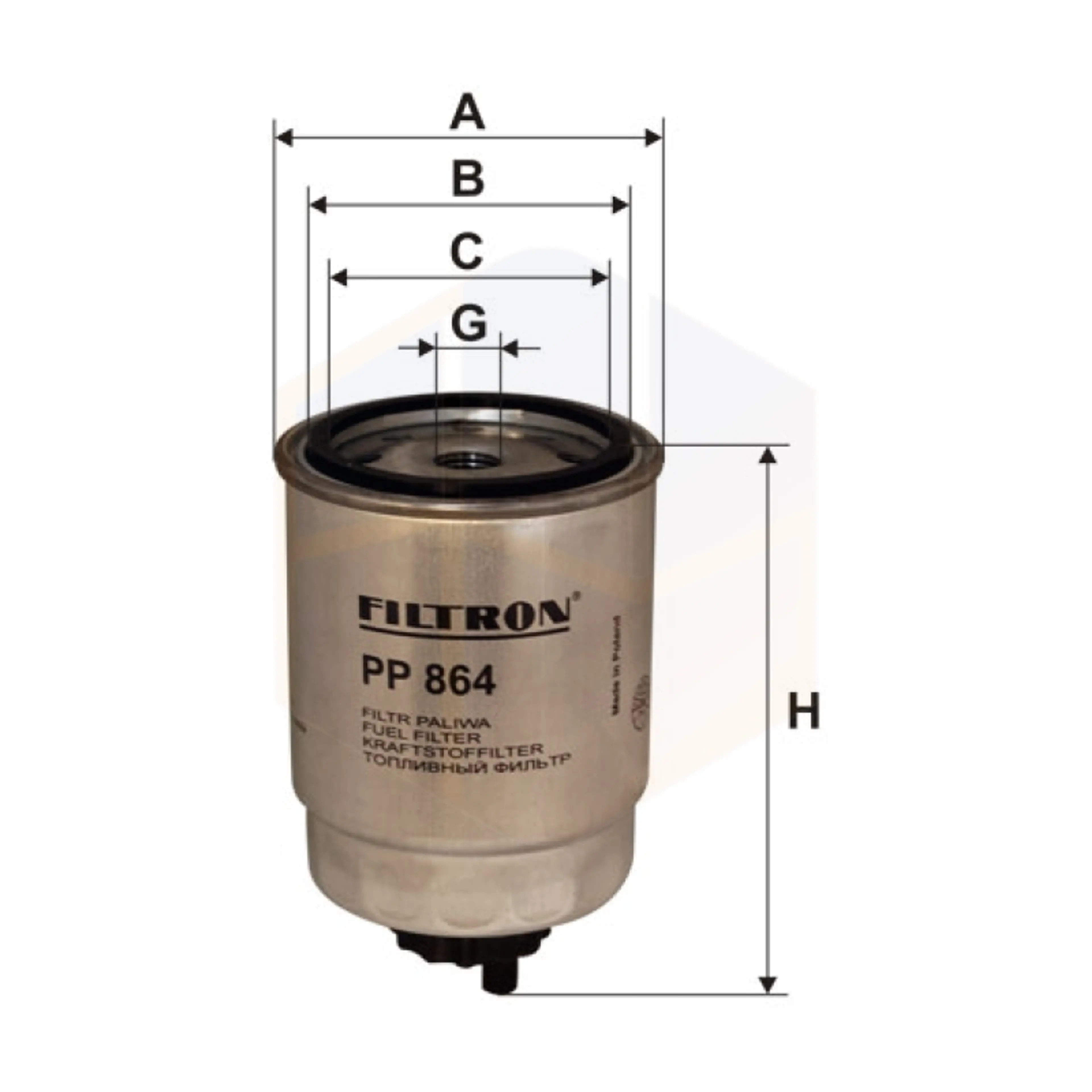 FILTRO COMBUSTIBLE PP 864