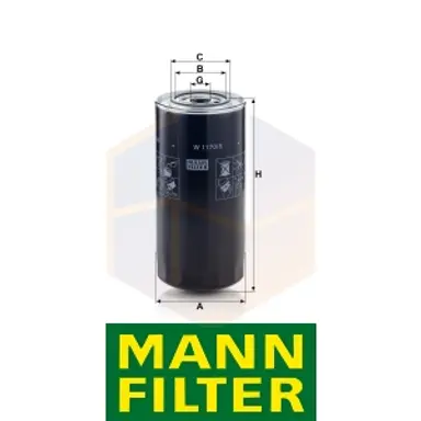 FILTRO ACEITE W 1170/8 MANN