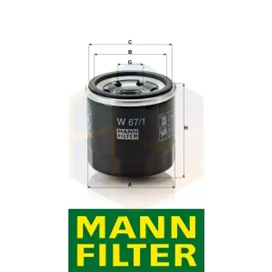 FILTRO ACEITE W 67/1 MANN