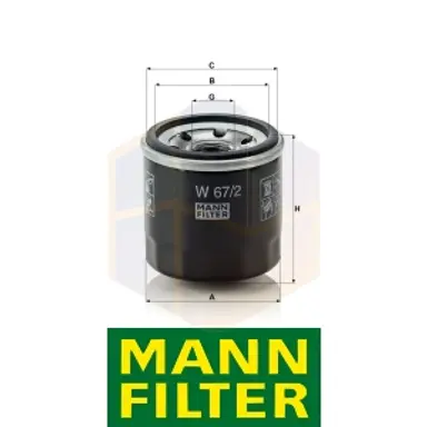FILTRO ACEITE W 67/2 MANN