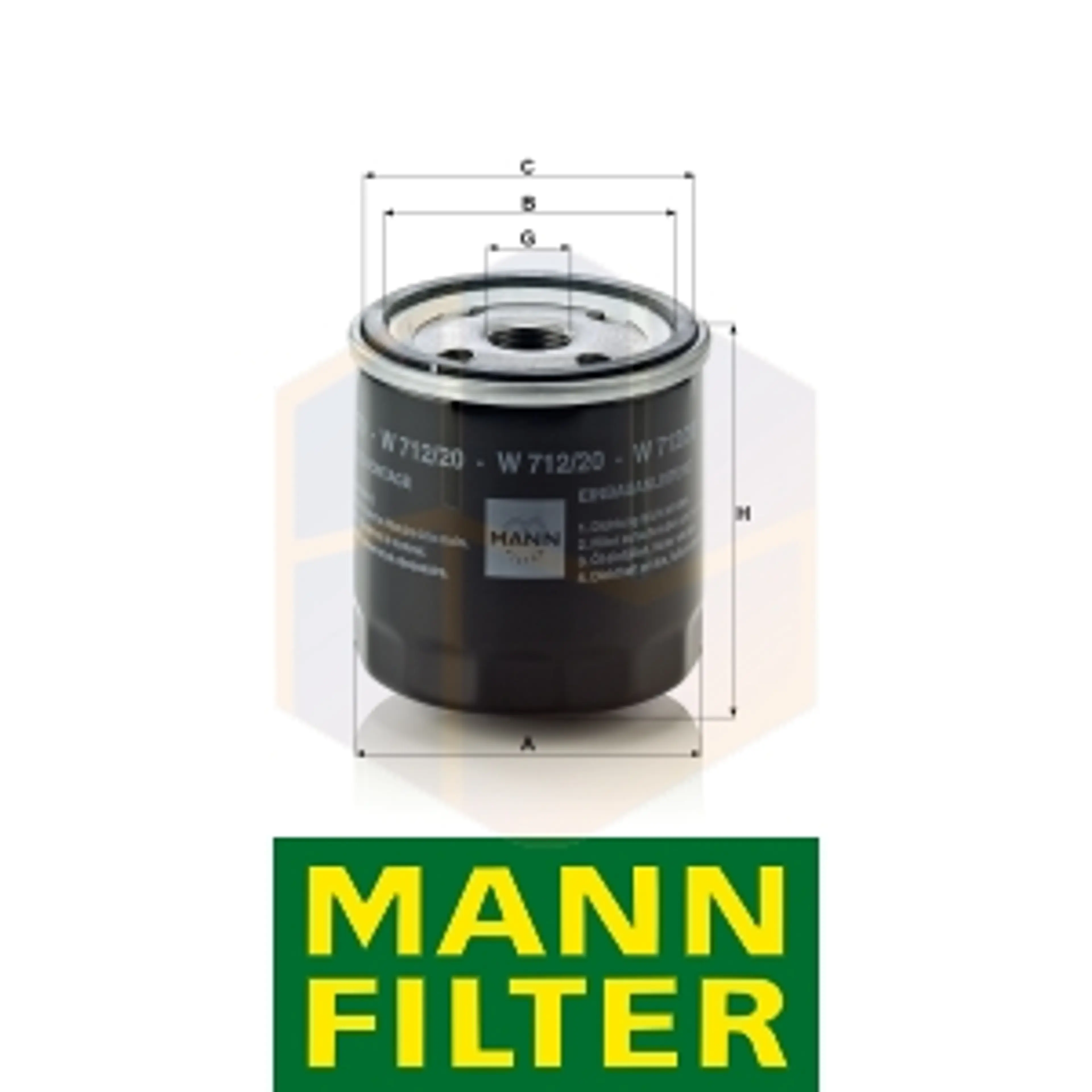 FILTRO ACEITE W 712/20 MANN