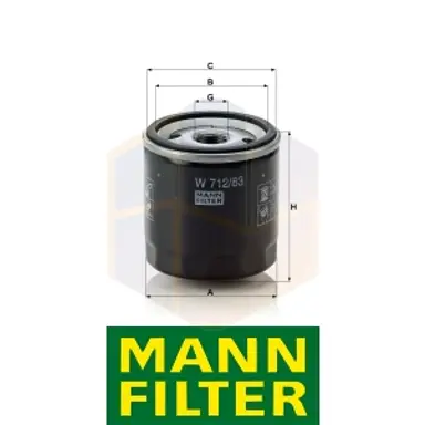 FILTRO ACEITE W 712/83 MANN