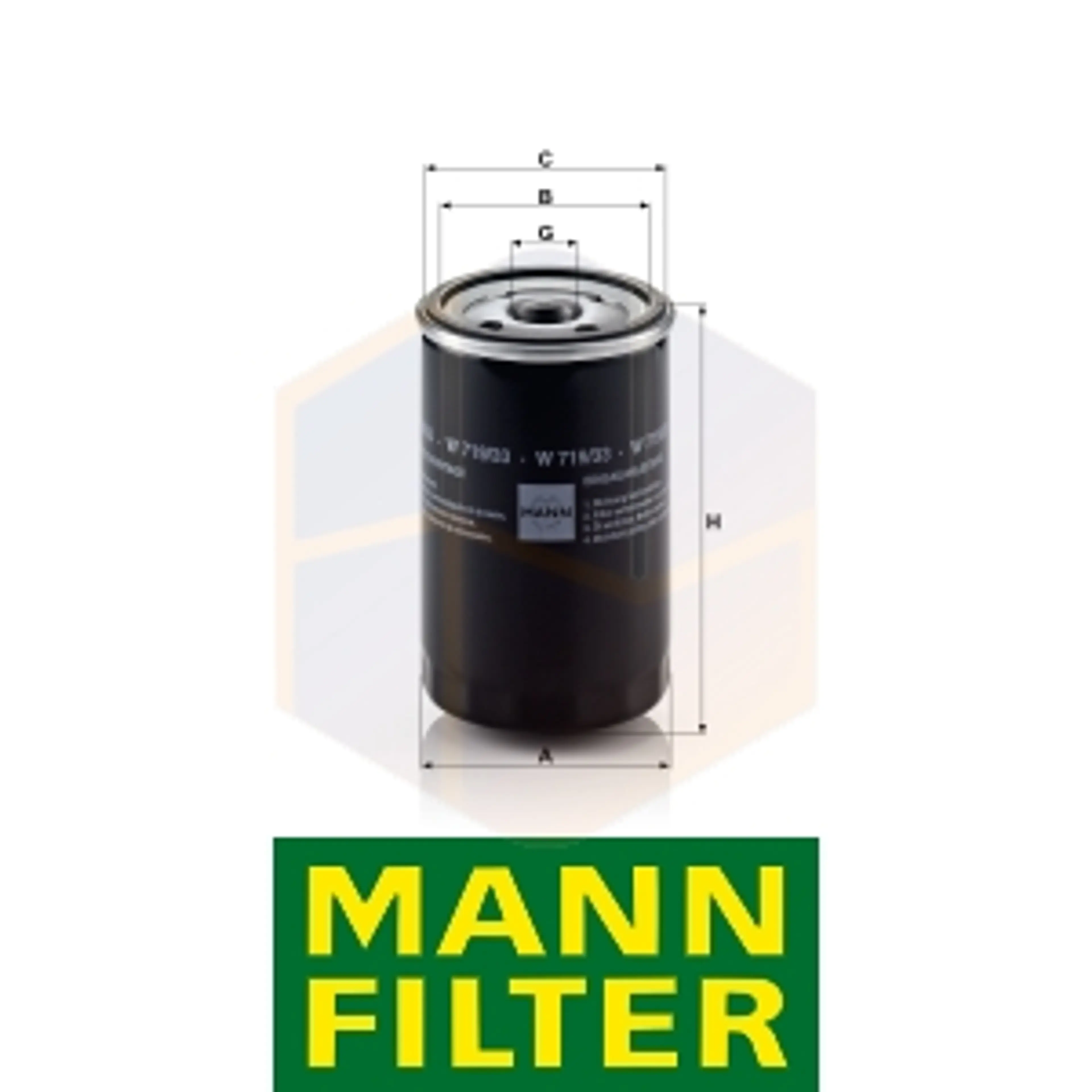 FILTRO ACEITE W 719/33 MANN