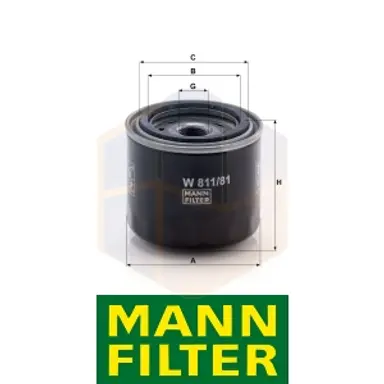 FILTRO ACEITE W 811/81 MANN