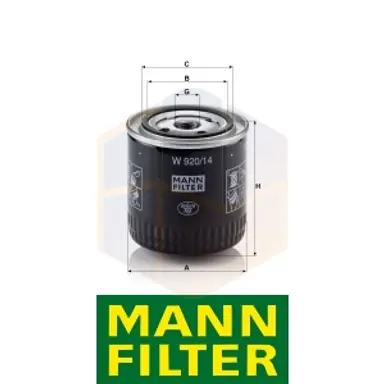 FILTRO ACEITE W 920/14 MANN