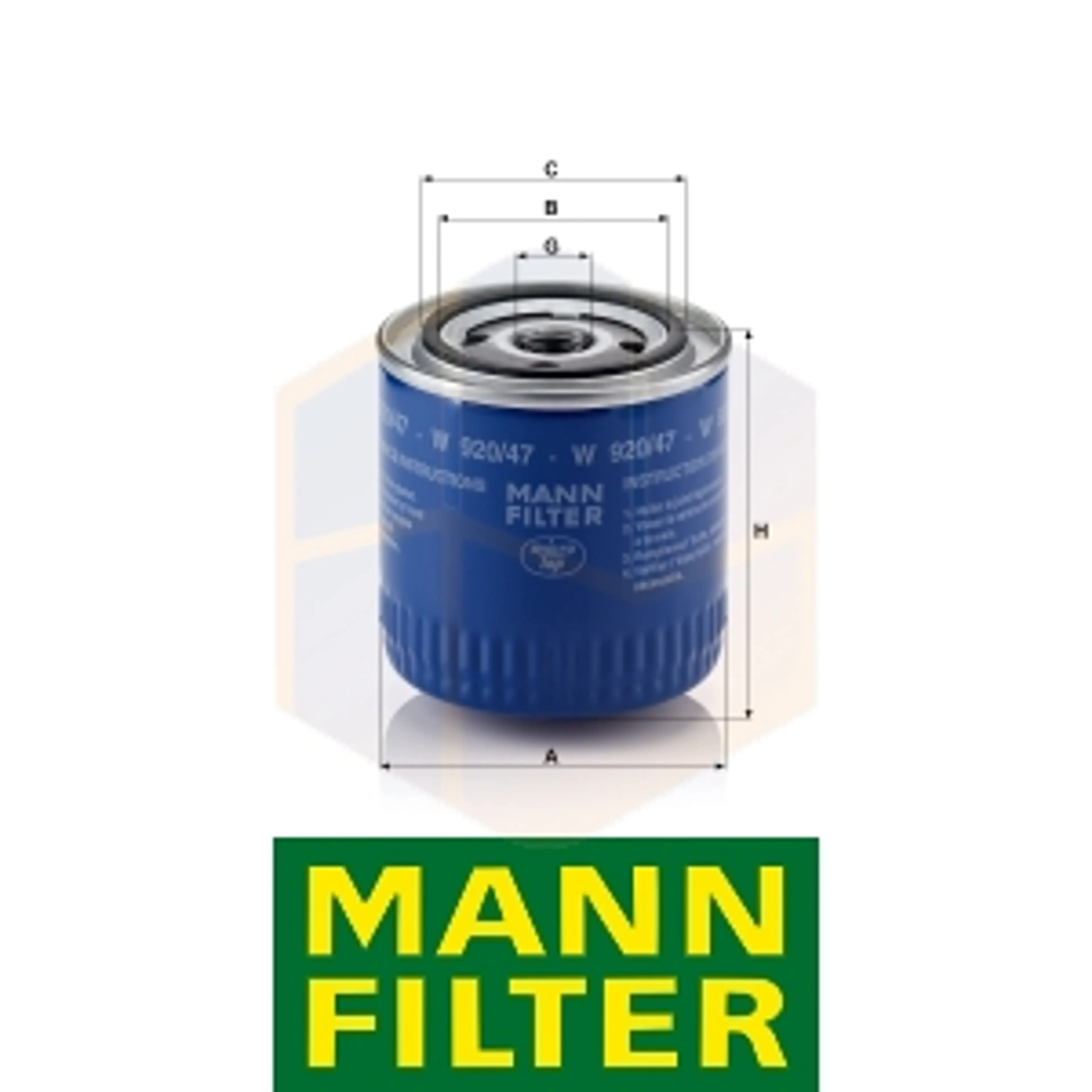 FILTRO ACEITE W 920/47 MANN