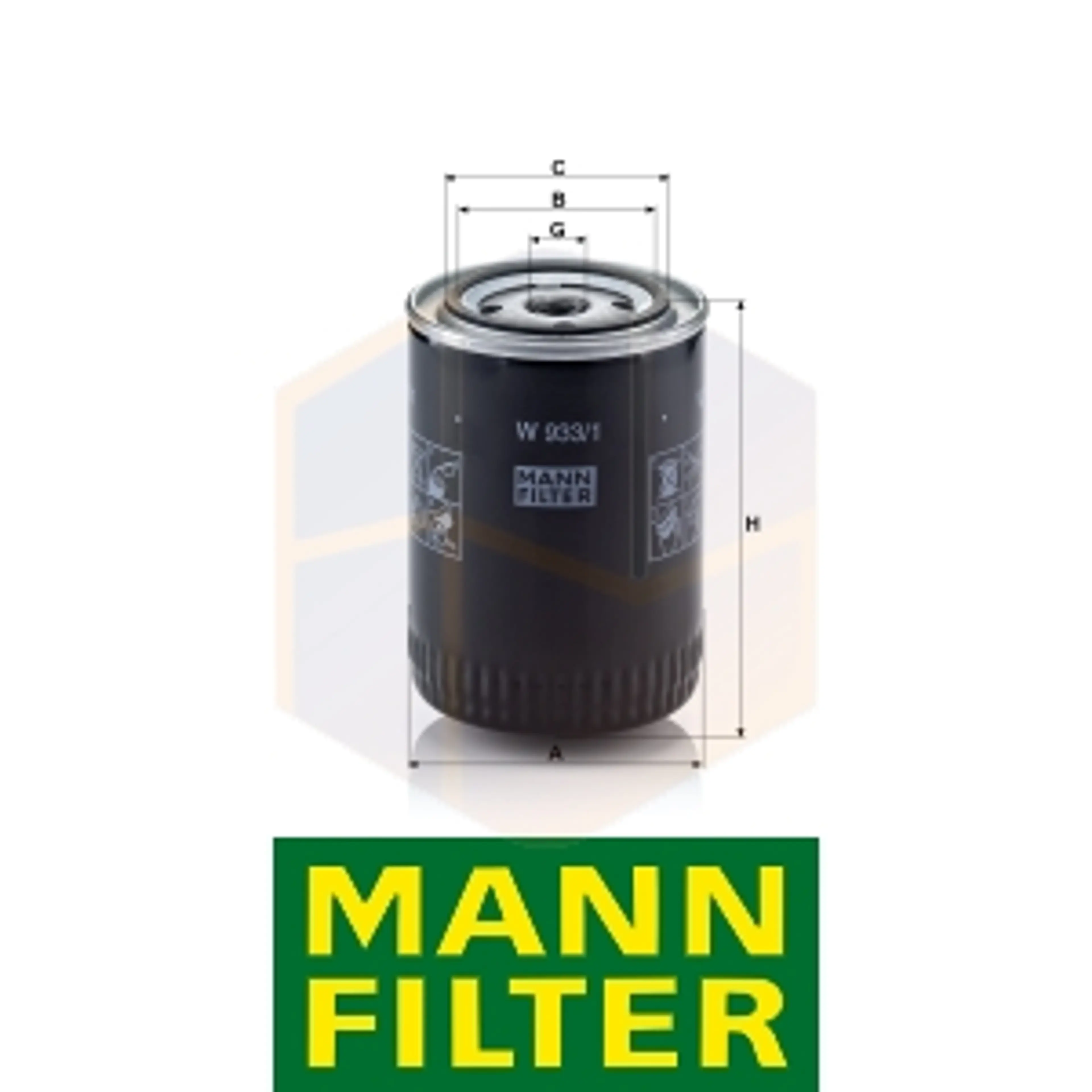 FILTRO ACEITE W 933/1 MANN