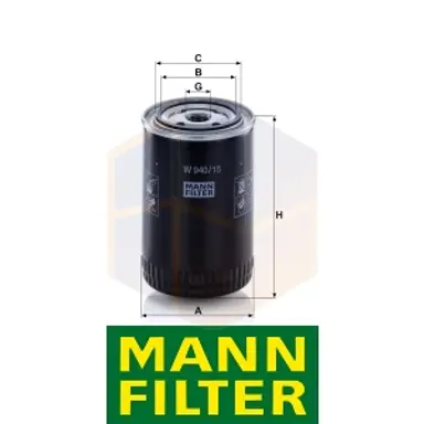 FILTRO ACEITE W 940/15 N MANN