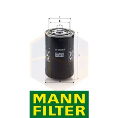 FILTRO ACEITE W 940/63 MANN