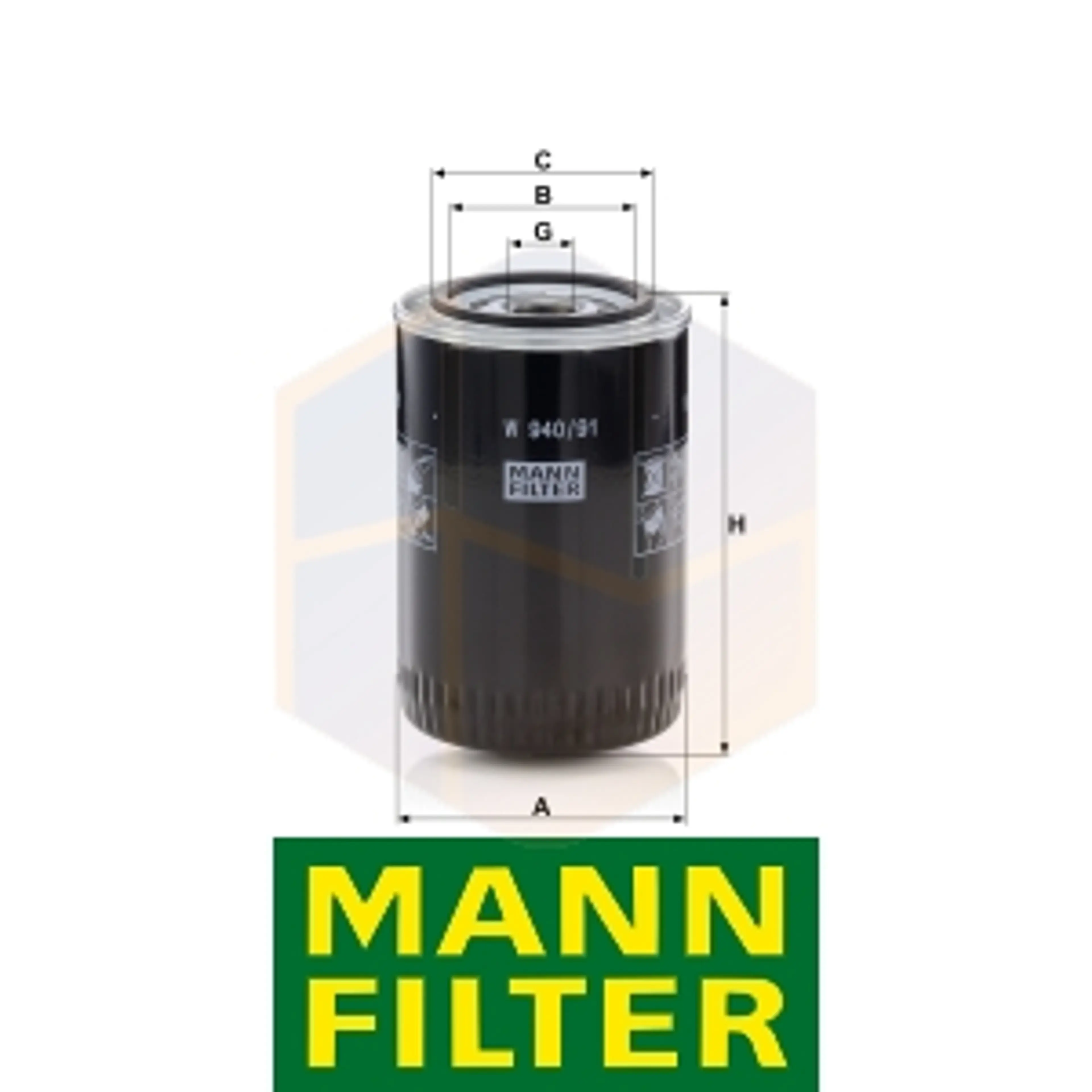 FILTRO ACEITE W 940/91 MANN