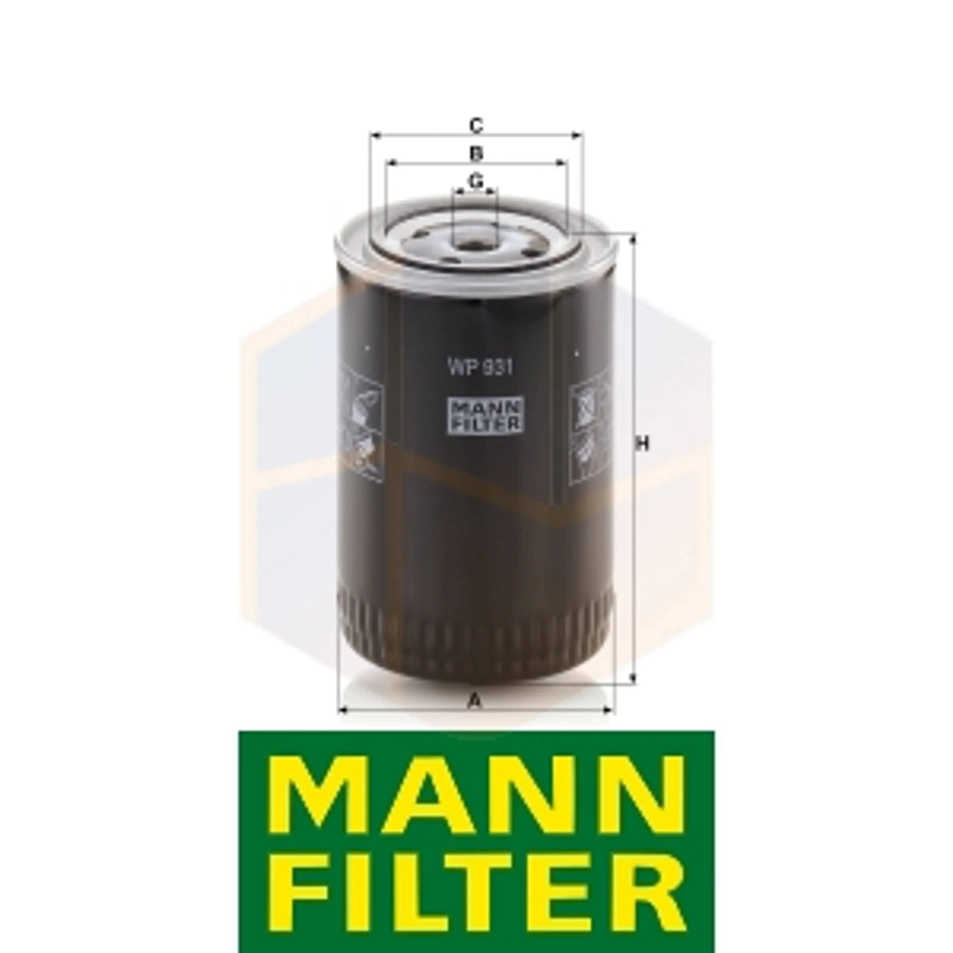 FILTRO ACEITE WP 931 MANN